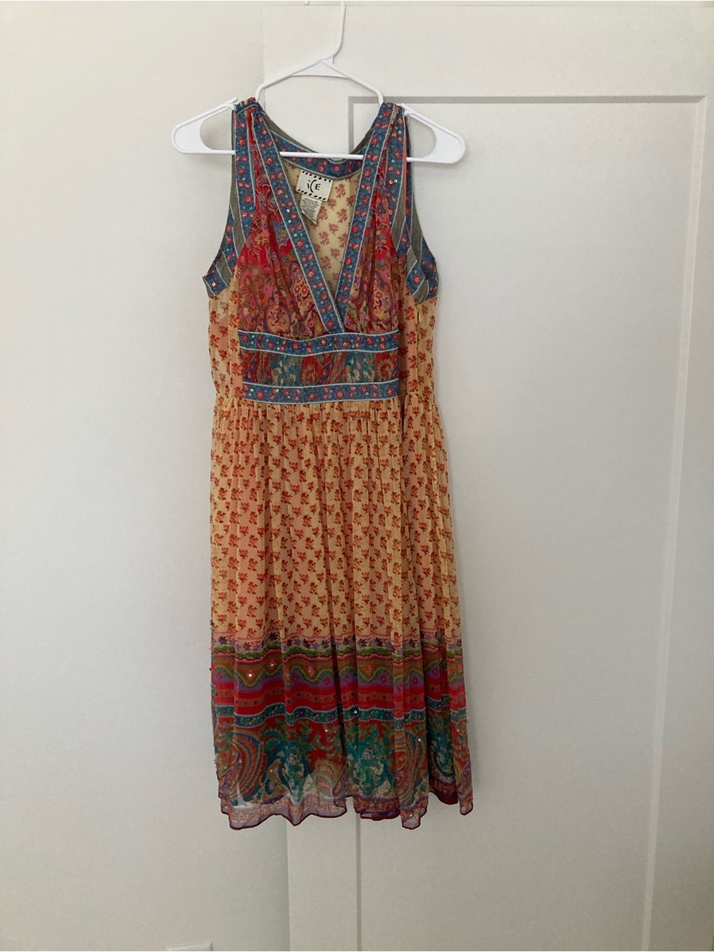 I.C.E.-Vintage silk beaded dress